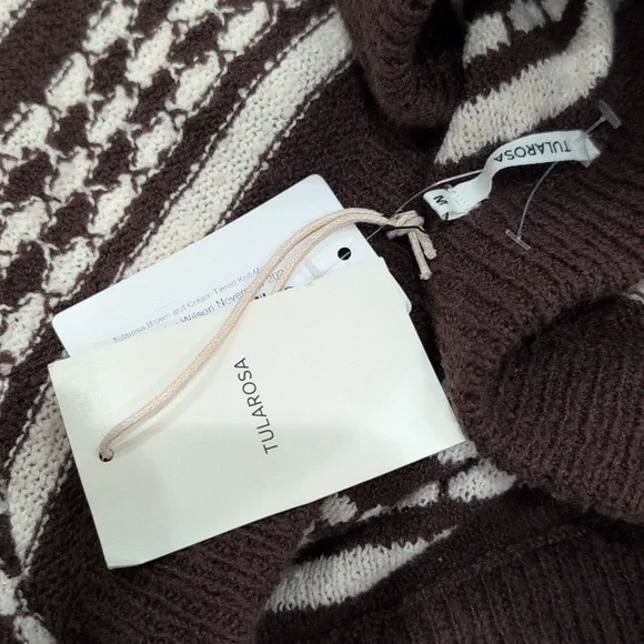 NWT Tularosa Brown and White Ruffled Tiered Maxi Skirt - Picture 6 of 6